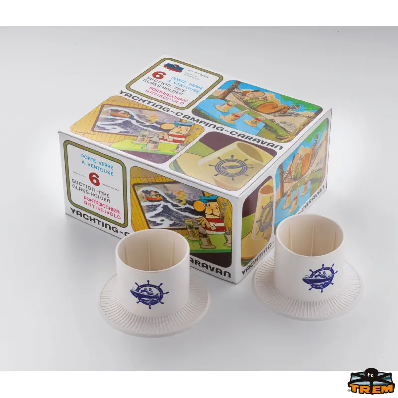 Přísavný držák na sklenice bílé barvy - 6 ks