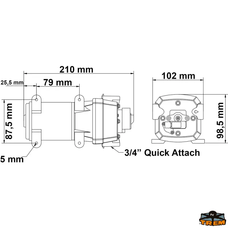 Samonasávací čerpadlo na čerstvou vodu 12V průtok 12,5 l/min