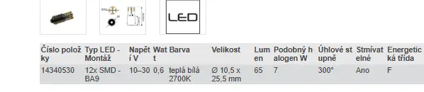 LED BA9- TEPLÁ BÍLÁ 2700K