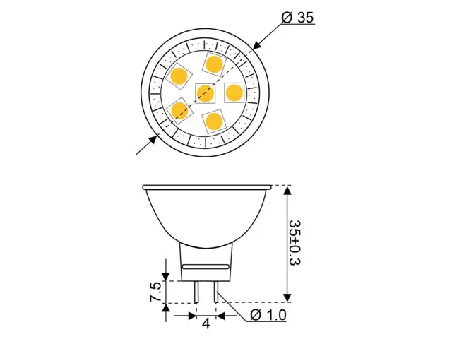 LED GU4 / GU5.3 - TEPLÁ BÍLÁ 3000K (11 W)
