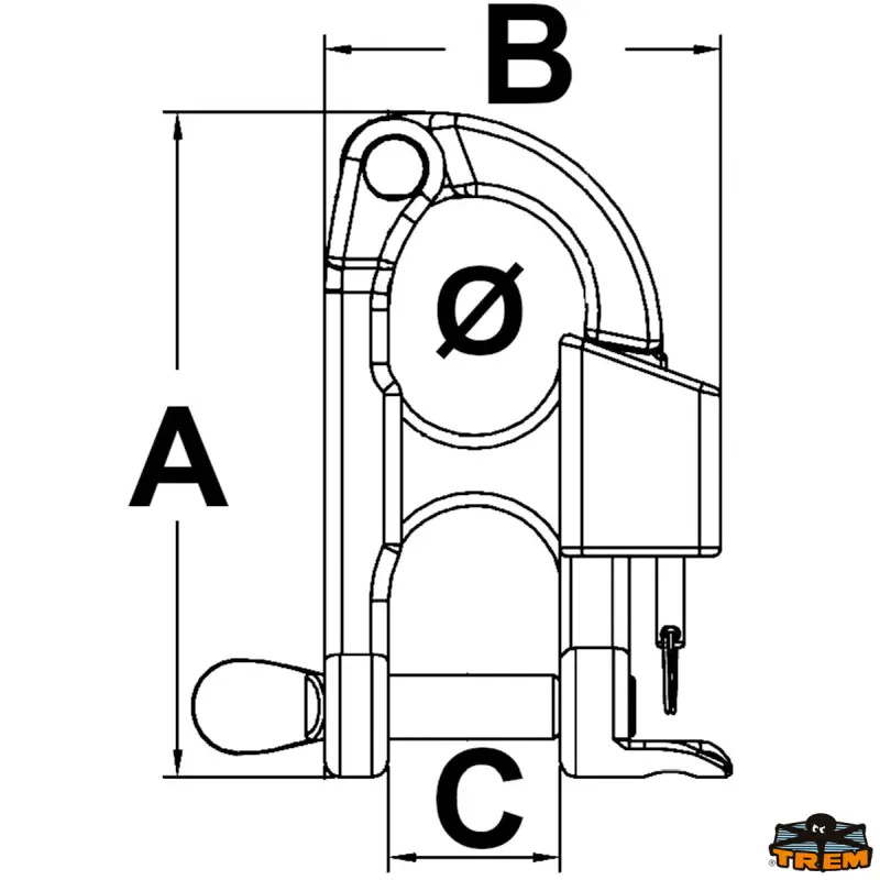 Karabina s regulačním nastavením pro vodní lyžování