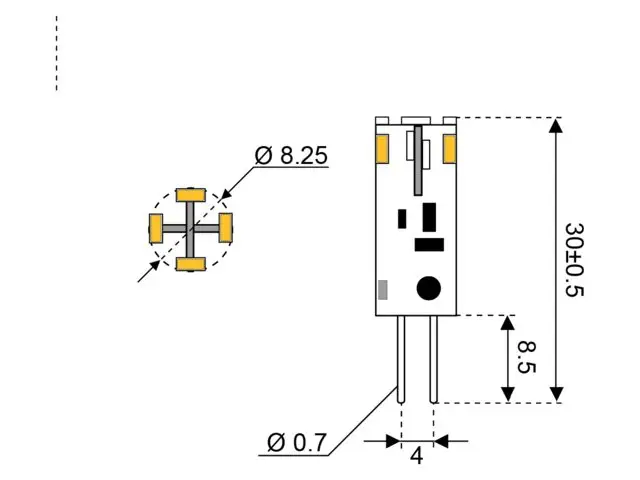 LED G4 - TEPLÁ BÍLÁ 2700K (7 W)