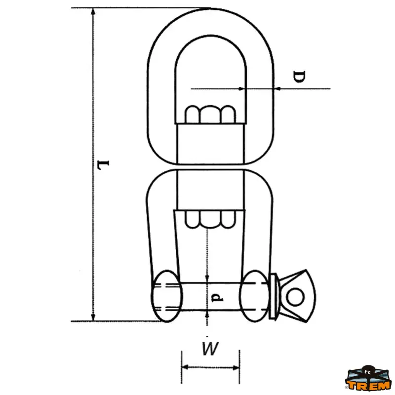 Otočný šekl o průměru 10 mm NEREZ