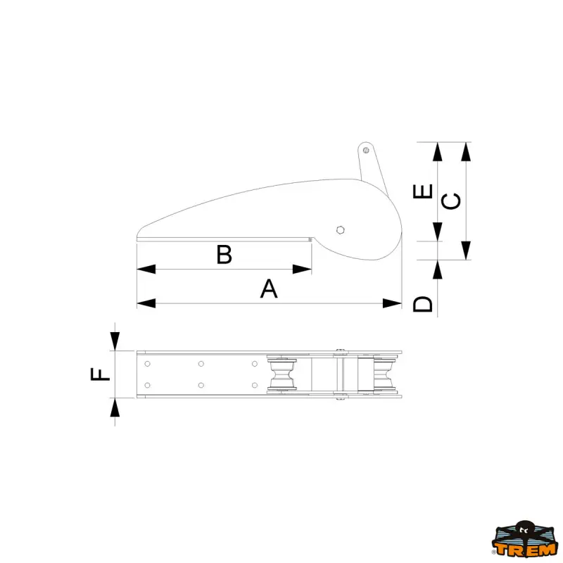Příďová kladka vhodná pro kotvy typu Bruce-CQR 10kg