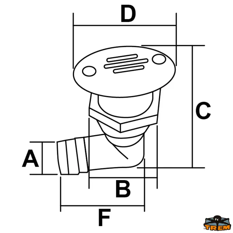 90° oválný odvzdušňovací ventil pro nádrže