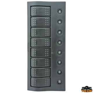 Kompaktní spínací panel s jističem a LED ip66 8 spínačů