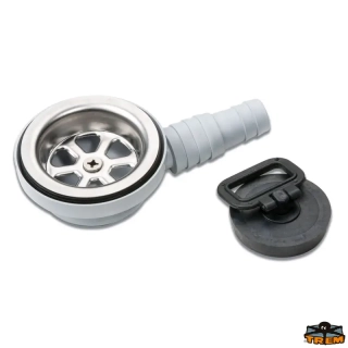 Odtok dřezu Pro dřezy s vývody 20 mm i 25 mm díky připojenému držáku hadice.