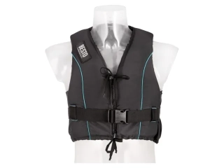 ZÁCHRANNÁ VESTA Besto Dinghy zip celočerný/aqua pruhy 50N XS