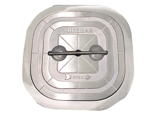 º2462-0003 20x20 Čtvercový poklop, panty, těsnění ostří nože - Kompl. Jednotka s kroužkem STL