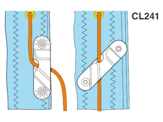 CL241 Racing šňůra plachty (port) stříbrná + plát + nýty