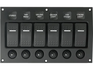 Ovládací panel Zakřivené provedení 6 spínačů