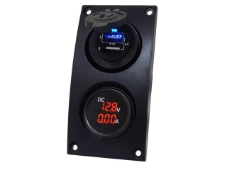 Ovládací panel Zakřivený doplněk s dvojitým USB a digitálním volt-+ampérmetrem