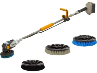 Twin Brush 18V bateriový kartáč vč. modrý, černý a šedý štětec