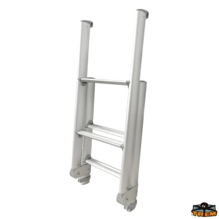 Skládací oválný eloxovaný hliníkový palandový žebřík se 4 schody 110x30